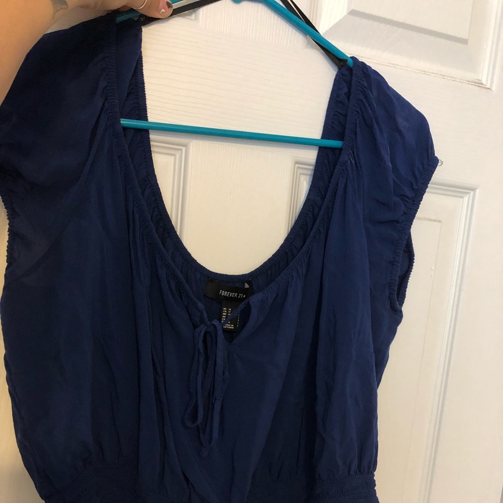 Peasant crop top with capped sleeves